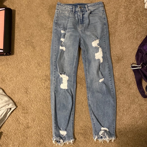 Blue skinny ripped jeans - Picture 1 of 4